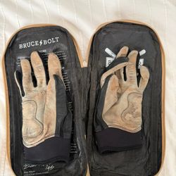 Bruce Bolts Batting Gloves Black/Grey Adult Small