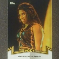 2018 Topps WWE Ember Moon NXT-1 Defeats Liv Morgan 2017 Women's Championship Division Wrestle World Wrestling Sports Collectible Trading Pro 