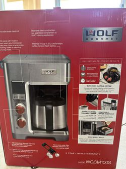 Wolf Gourmet WGCM100S Programmable Automatic Drip Coffee Maker for