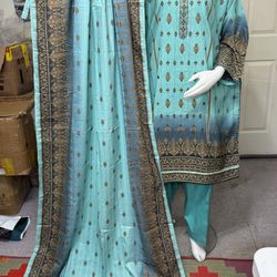 Dhanak Embroidered Winter Fabric Dress