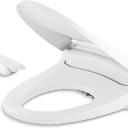 KOHLER BH90-N0 Novita Elongated Electric Bidet Toliet Seat, Heated Bidet Seat for Existing Toilets, Bidet Warm Water with Dryer, White
