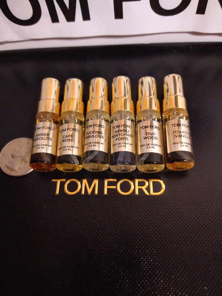 6 Assorted Tom Ford Brand Fragrances