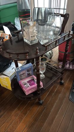 Bar cart with glasses