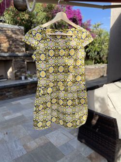 Yellow And Blue Flower Dress