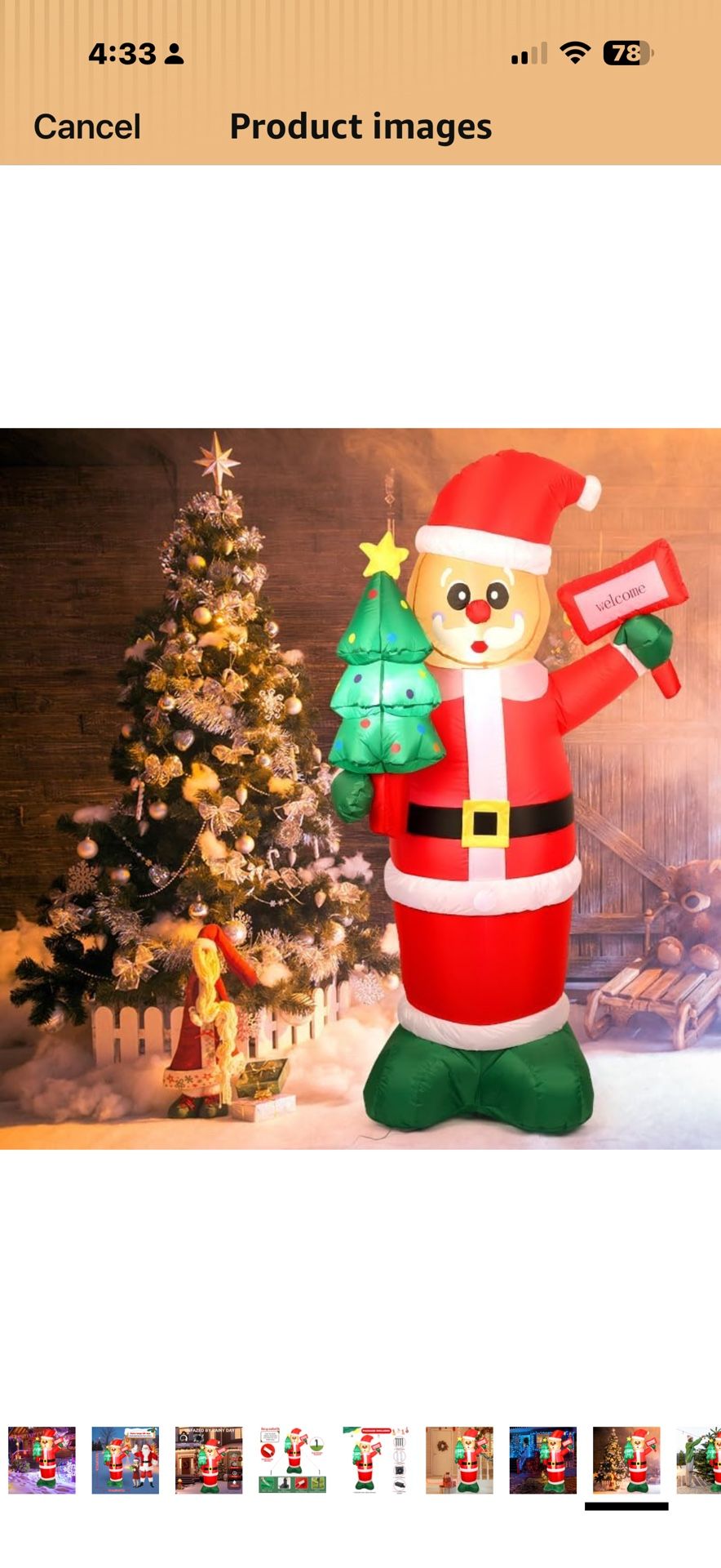 New In Box! 6Ft Christmas Inflatable Outdoor Decorations, Xmas Blow Up Santa Claus with LED Lights & Gift Box, Giant Christmas Inflatable Yard Decorat
