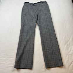 Banana Republic Martin Fit Plaid Wool Blend Dress Pants Black White 2P