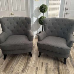 Two Beautiful Gray Accent Chairs 