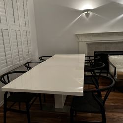 White Acrylic Dining Table 