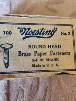 Vintage  USA  round head brass  paper  Fasteners
