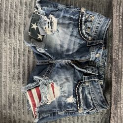 Miss Me American Flag Shorts