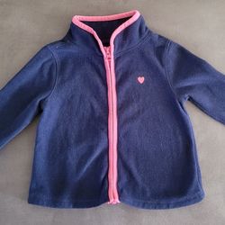 OshKosh B'Gosh 2T Fleece Zippered Navy Blue Jacket