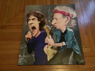 Rolling Stones Limited Edition #6/20 Canvas Caricature by Rich Conley