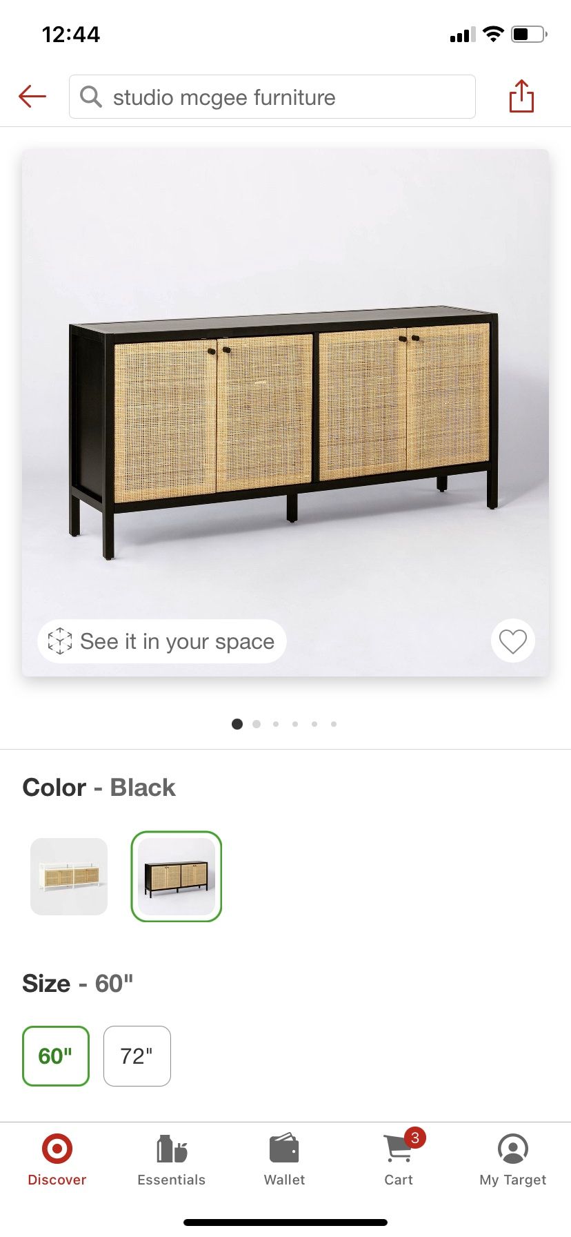Studio McGee Cane Rattan Tv stand/Media Console Storage