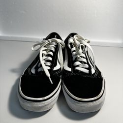 VANS OFF THE WALL BLACK UNISEX (M 6.5) (W 8.0)SKATE CANVAS SUEDE LOW TOP 500714