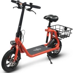 Phantomgogo Commuter R1 - Electric Scooter for Adults - Foldable Scooter with Seat & Carry Basket - 450W Brushless Motor 36V - 15MPH 265lbs Max Load E