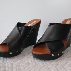Jessica Simpson Leather Sandal Wedges