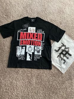 Mixed Emotion Graphic T-Shirt Black New with Tags
