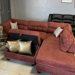 L Shape Sectional Sofa Couch With Ottoman (available For Same Day Pick Up) 