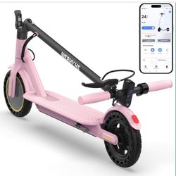 Werhy H5 Electric folding E Scooter 36V 8.5" Solid Tire 350W Motor 19 MPH App kids adults bike Ebike charger pink