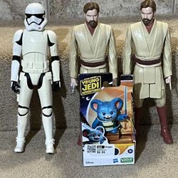 Star Wars lot of 4 Obi Wan Stormtrooper Young Jedi 12” figure Disney