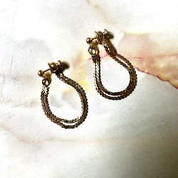 Gold Tone Chain Earrings 