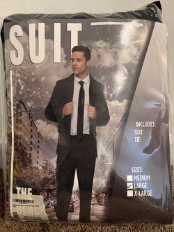 Halloween Costume – EraSpooky Mens Black Suit (Adult Large) - LIKE NEW