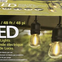 Feit Electric 48ft LED String Light Black 24 Bulb 710090 Connect Up To 45 Sets