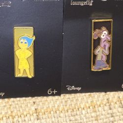 Disney Inside Out 2 Joy & Fear Portrait Style Enamel Metal Pin Combo Set 