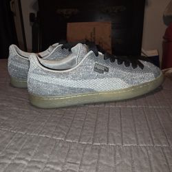 Puma Basket Silver Glitter Size 11