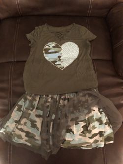 Girls Top Size 10, Skirt Size 12 (Justice)