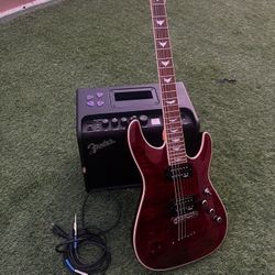 Schecter Omen Extreme-6 + Fender Mustang LT25 Amp Bundle – Excellent Condition, Ready to Play