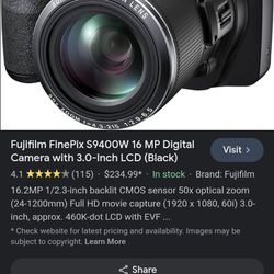 Fujifilm FinePix S Series S9400W 16.0MP Digital Camera - Black