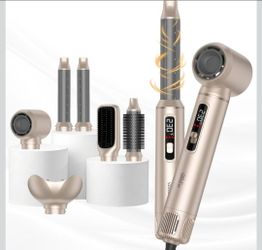 UKLISS 6 in 1 Hair Dryer Brush & Air Styler, Professional Blowout Brush with LCD Screen, Multi-Styler for Volume & Shine, 122°F-230°F Precision Heat