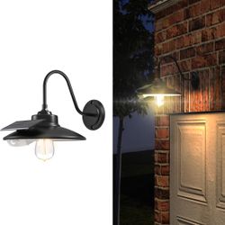 Solar Barn Light with 3 Lighting Modes, Solar Wall Lights Outdoor Motion Sensor Waterproof Rustic Vintage Gooseneck Solar Shed Light for Barn, Wall, F