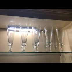 10 Williams Sonoma Fluted 12 oz Glasses - Great for Beer/Mimosa