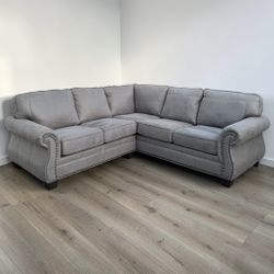 GREY SECTIONAL COUCH SOFA 