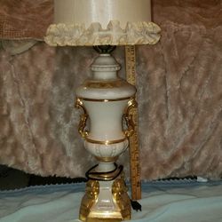 vintage porcelain vase lamp with gold lining