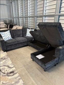 💥 Brand New Oversized U-Shaped Huge Sectional Sofa Couch with Pull-Out Sleeper Bed, USB, Cup Holders & Storage | Pickup or Delivery 🚚