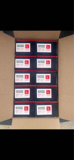 Diamond Textured Orange Nitrile Gloves