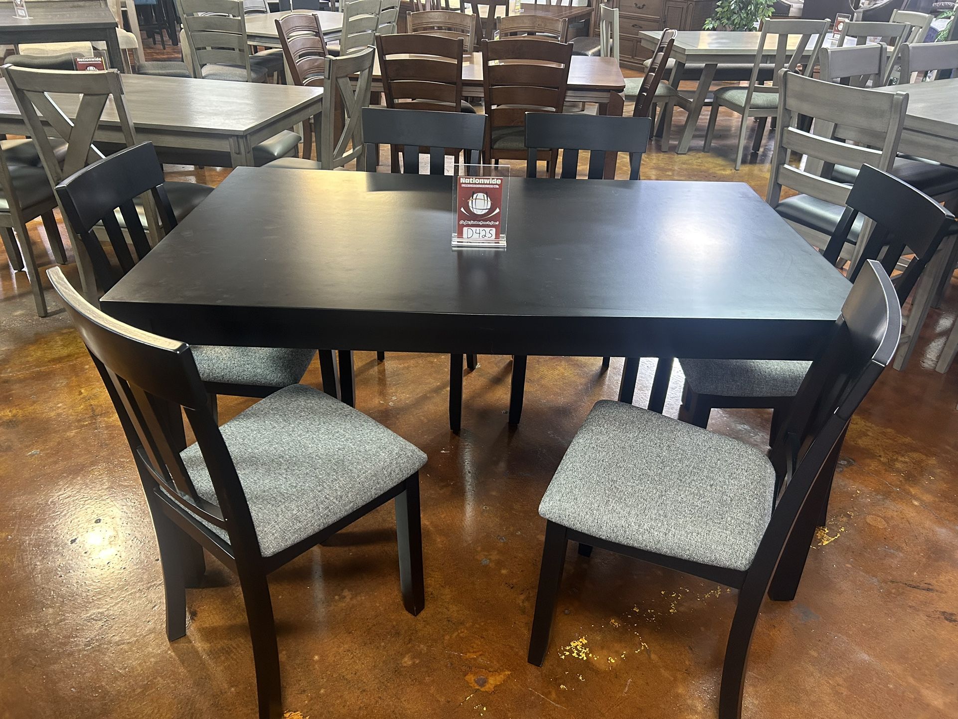 Kitchen Dining Table Set With 6 Chairs 