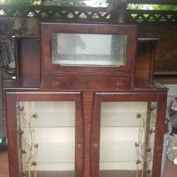 Old English Wood Cabinet