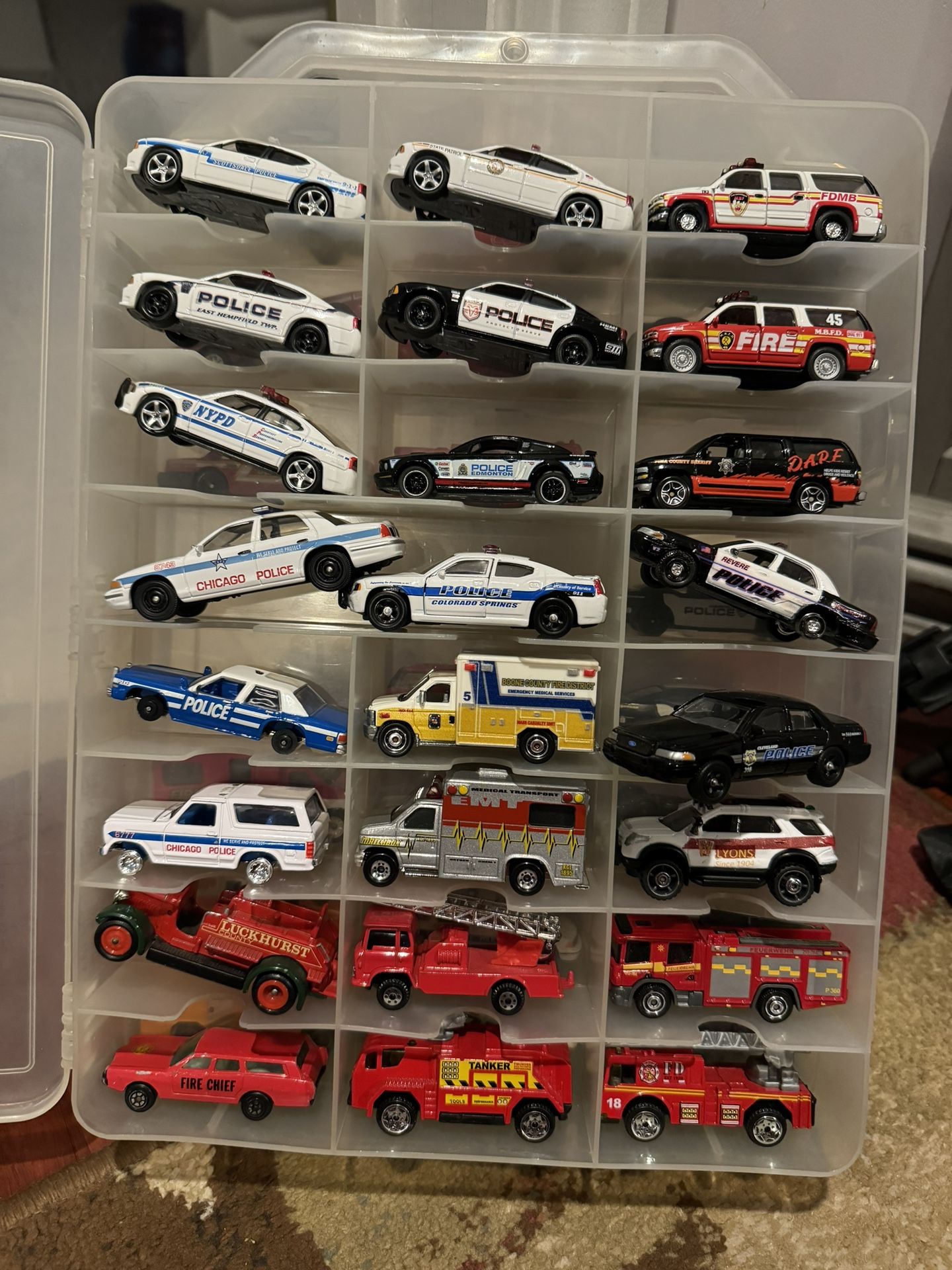 FOR SALE: Lot of 24 Greenlight Hot Pursuit, Corgi, Matchbox Lesney, Emergency Fire Premiums, and Jada Hero Patrol, and much more, $90