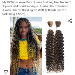 Bulk Human Hair For Braiding New 100g 12"