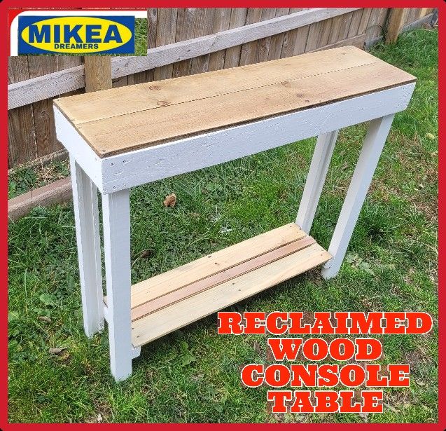 Reclaimed Wood Console Table Farmhouse Rustic Primitive Shabby Chic Distressed
