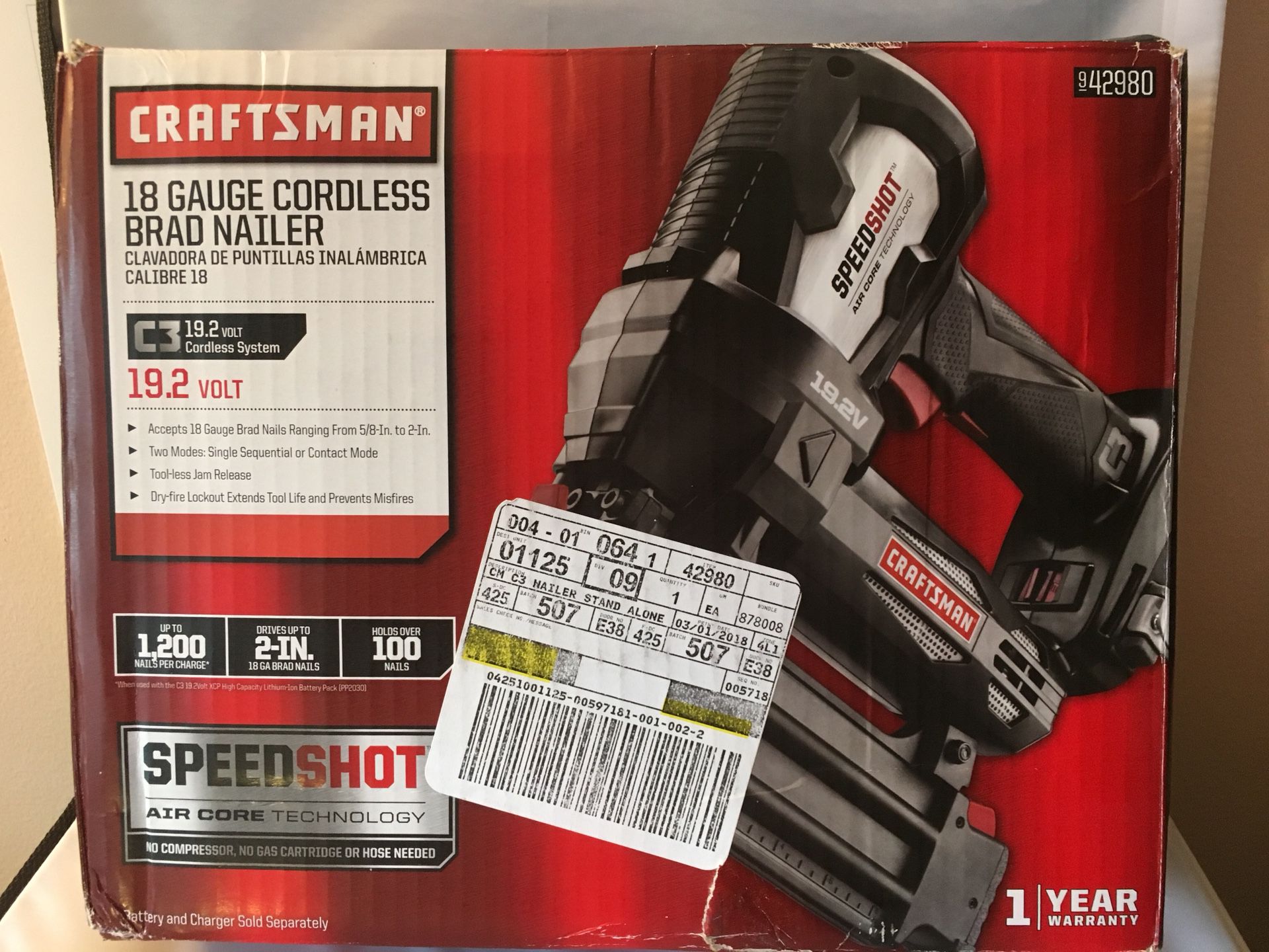 Craftsman C3 19.2V Brad Nailer for Sale in Lauderdale-by-the-Sea