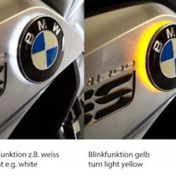 1 Pair BMW Motorcycle Turn Signal Emblems 58MM