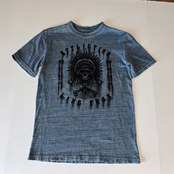 AFFLICTION Unisex Youth Medium Adult Small Distress Graphic Shirt