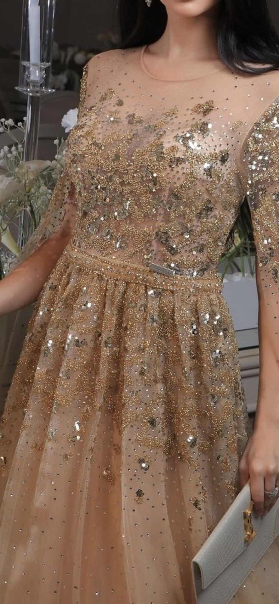 Size 4 Gold Engagement Dress 