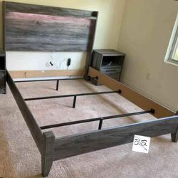 Brand New Bedroom Set 💥 Driftwood Gray Queen Panel Bed Frame| Nightstand, Dresser, Mirror, Chest Sold Separately| Grey Bed| King Bed Available|