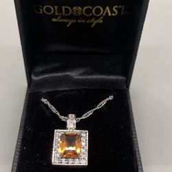 Gold Coast Necklace With Citrine Pendant 